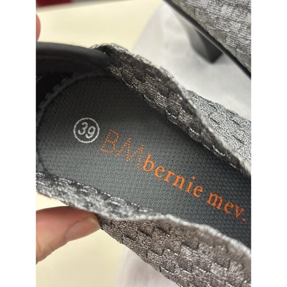 Bernie Mev Womens Silver/Pewter Woven Mesh 3" Heeled Shoes With Memory Foam Comf - Picture 7 of 7